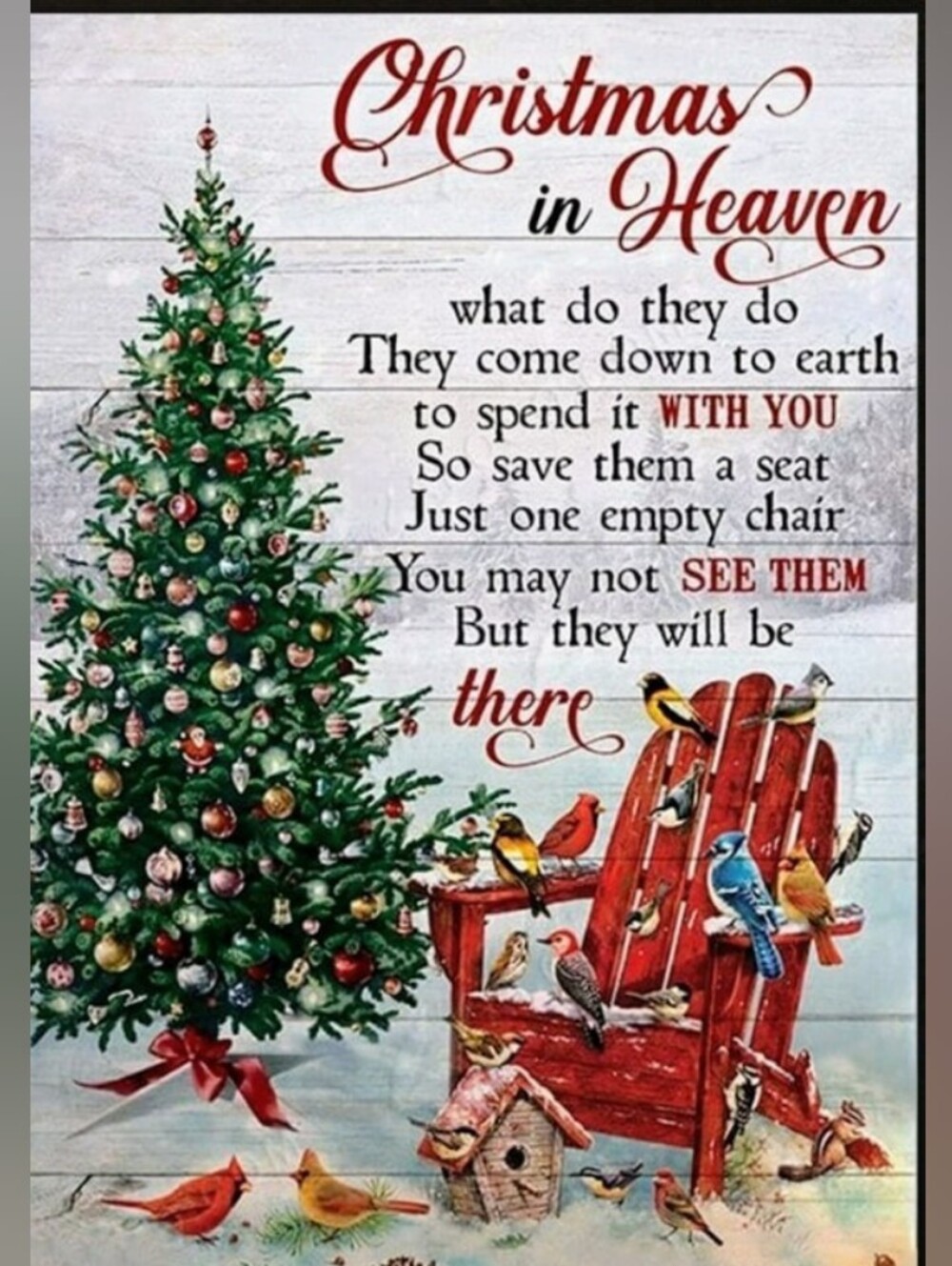 Christmas in Heaven Holiday Wall Art Sign 8x10 Print